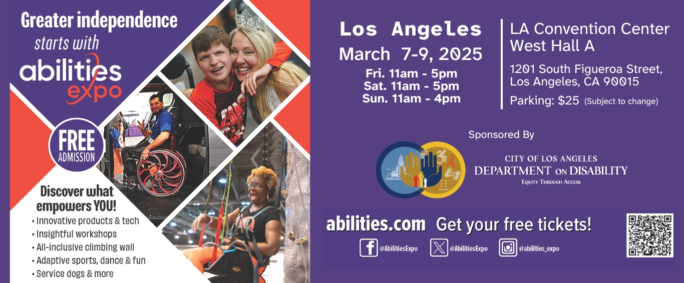 Banner promoting Abilities Expo Los Angeles. Image Description on webpage.